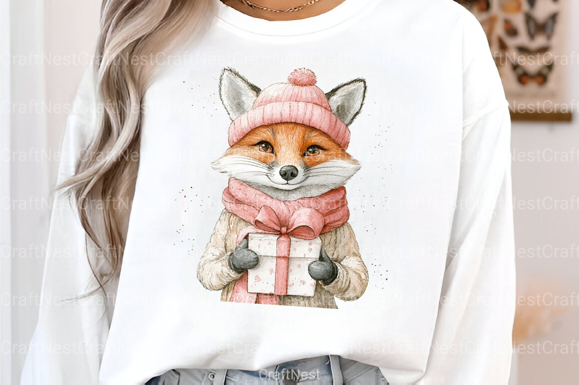 Pink Christmas Magic Winter Woodland Clipart Bundle - CraftNest - Digital Crafting and Art