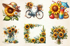 Summer Sunflower Clipart Bundle 2 - CraftNest - Digital Crafting and Art