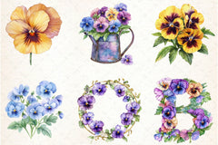 Pansy Flowers Clipart Bundle - CraftNest - Digital Crafting and Art