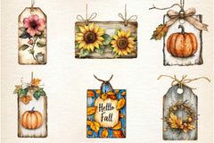 Vintage Wooden Autumn Tags Clipart Bundle 2 - CraftNest - Digital Crafting and Art