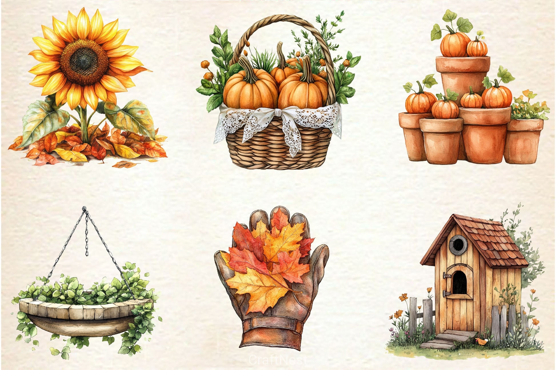 Autumn Garden Clipart Bundle 2 - CraftNest - Digital Crafting and Art