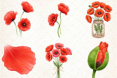 Poppies Clipart Bundle 1 - CraftNest - Digital Crafting and Art
