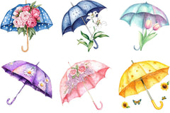 Spring Flowers Umbrella Clipart Bundle - CraftNest - Digital Crafting and Art