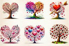 Valentine's Day Heart Tree Clipart Bundle 2 - CraftNest - Digital Crafting and Art