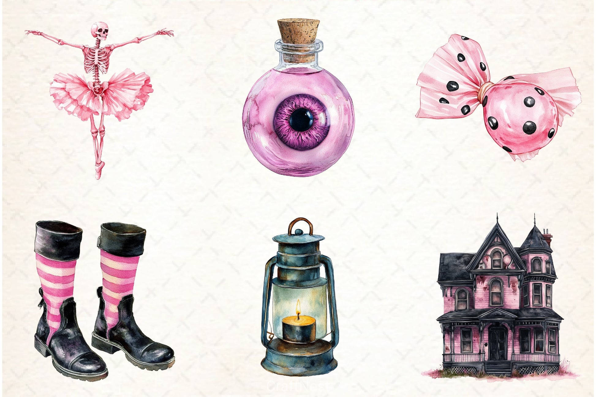 Pink Halloween Clipart Bundle 3 - CraftNest - Digital Crafting and Art