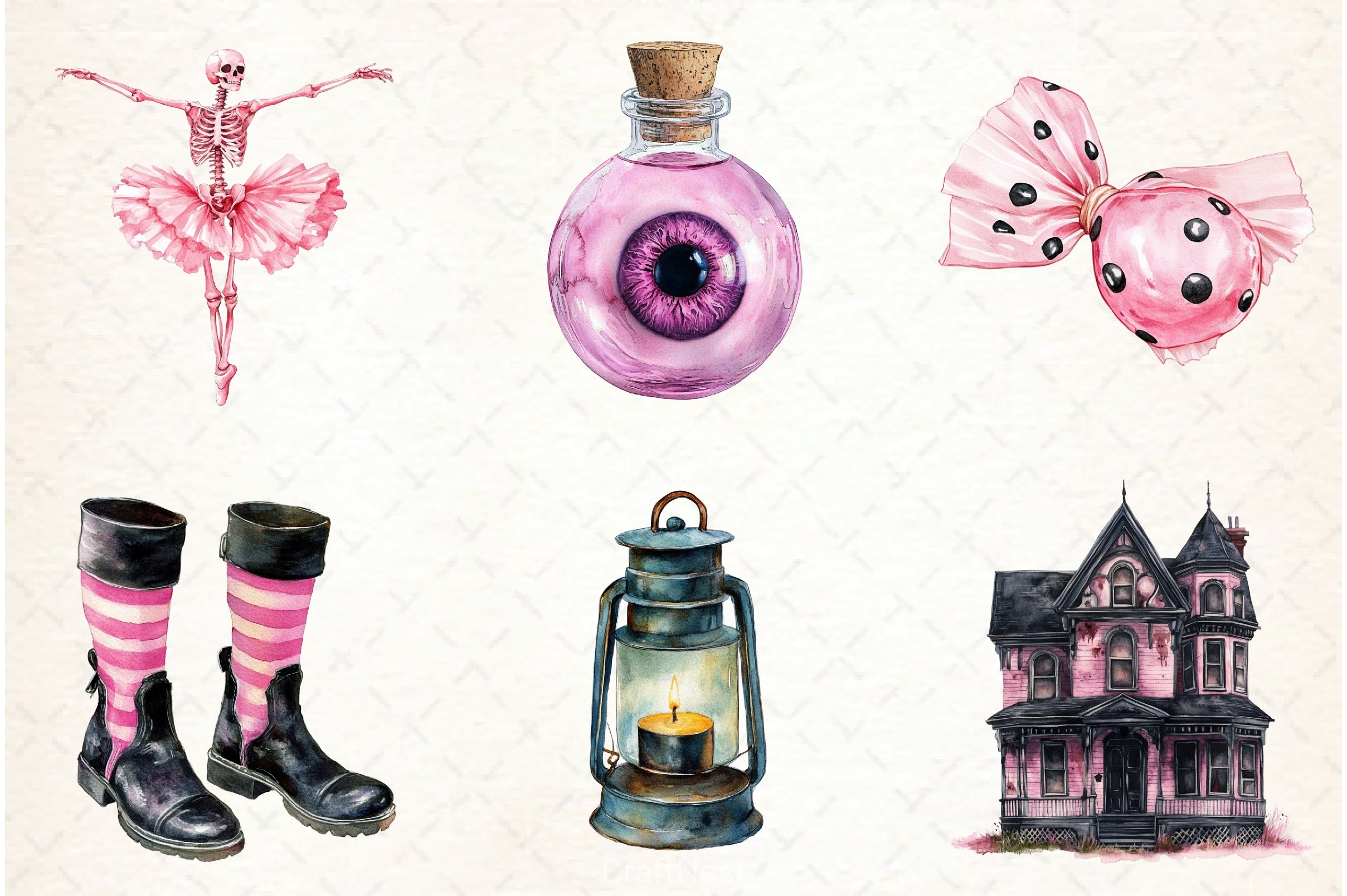 Pink Halloween Clipart Bundle 3 - CraftNest - Digital Crafting and Art