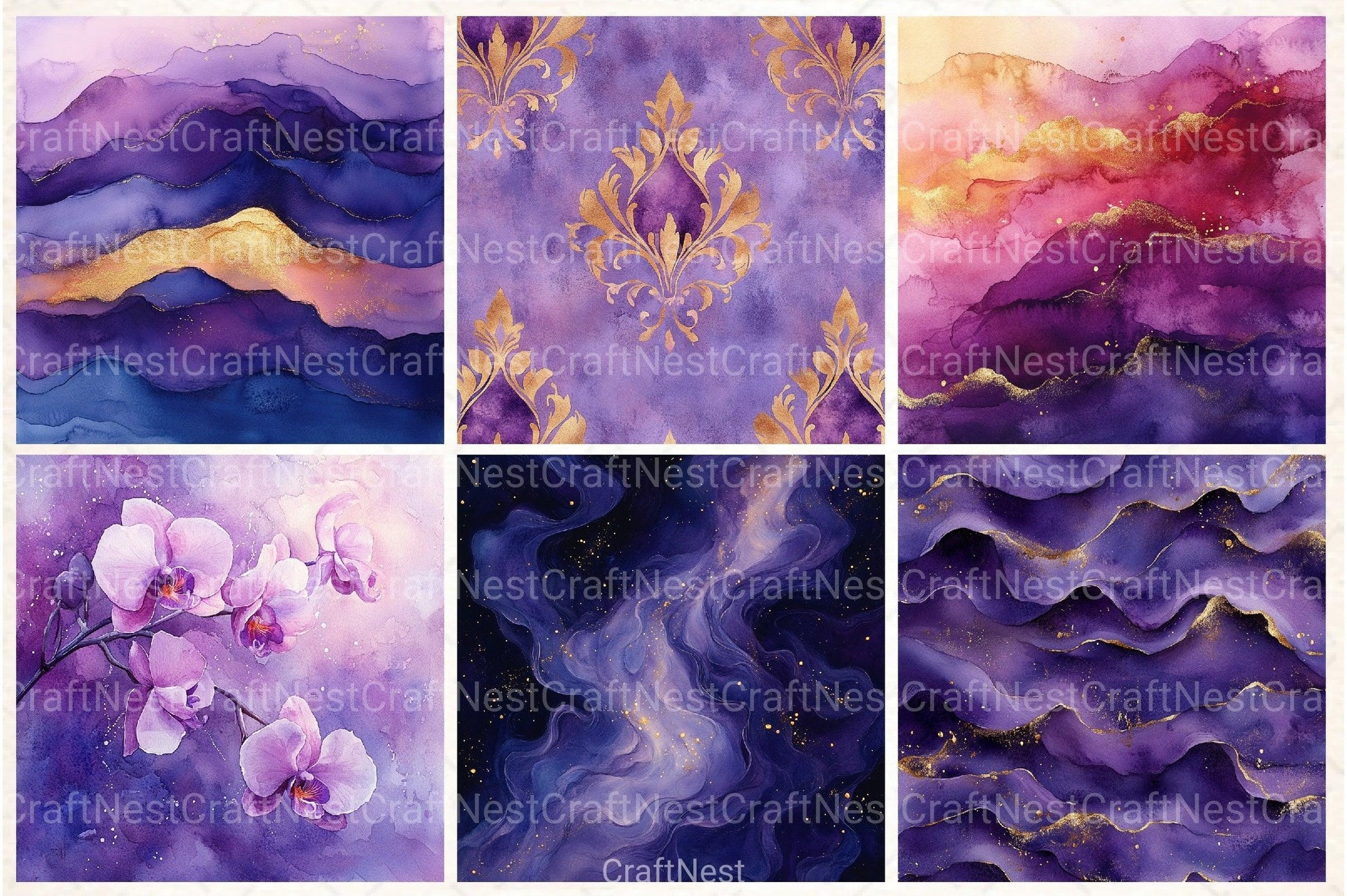 Luxury Purple Digital Paper - CraftNest - Digital Crafting and Art