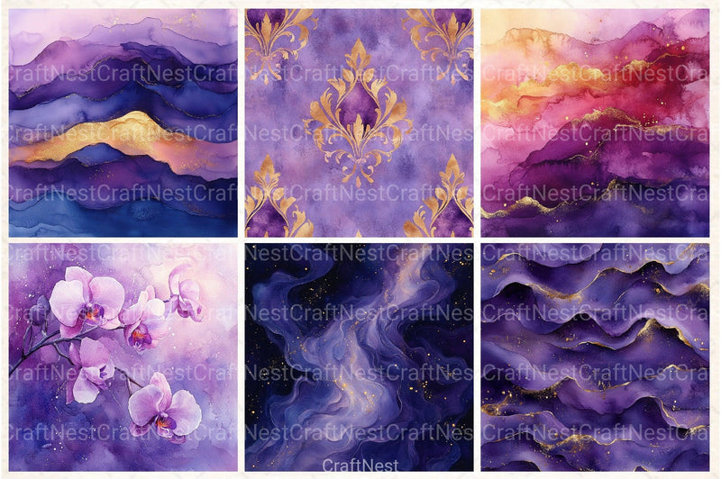 Luxury Purple Digital Paper - CraftNest - Digital Crafting and Art
