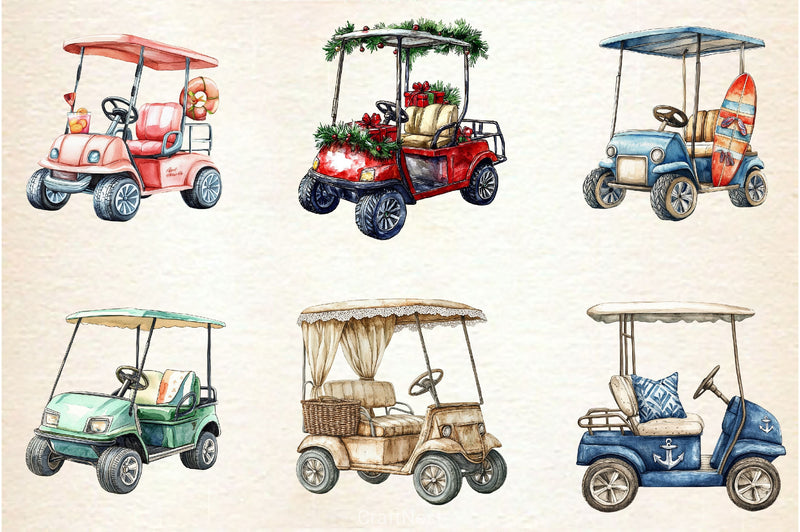 Golf Cart Clipart Bundle - CraftNest - Digital Crafting and Art