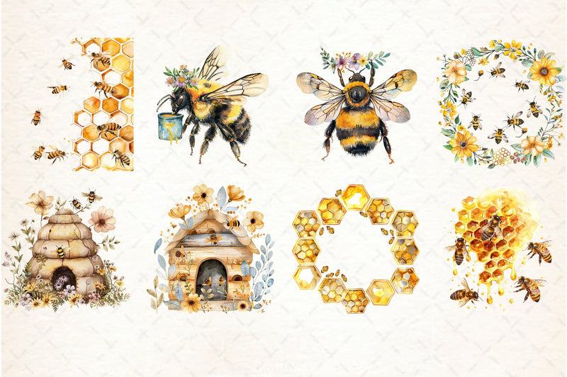 Honey Bee Clipart Bundle 21 - CraftNest - Digital Crafting and Art