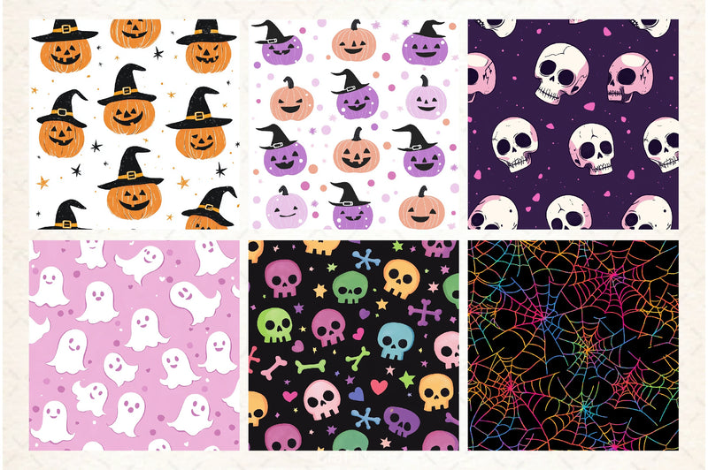 Happy Cute Halloween Seamless Pattern - CraftNest - Digital Crafting and Art