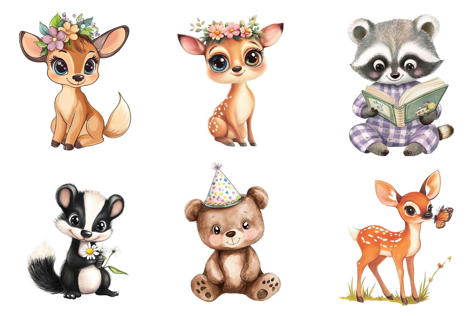 Woodland Animals Cute Baby Animals Clipart Bundle - CraftNest - Digital Crafting and Art