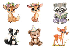 Woodland Animals Cute Baby Animals Clipart Bundle - CraftNest - Digital Crafting and Art