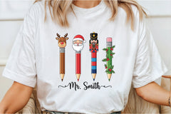 Christmas Pencils Teacher Clipart Bundle - CraftNest - Digital Crafting and Art