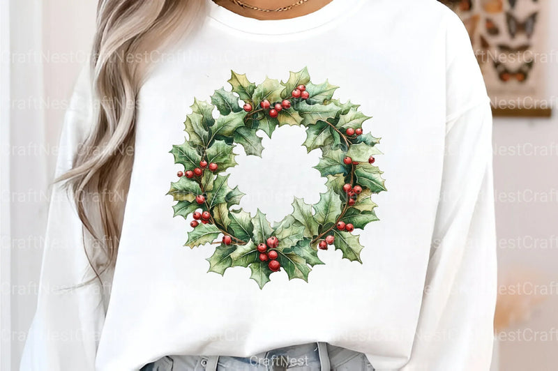 Vintage Green Christmas Winter Clipart Bundle - CraftNest - Digital Crafting and Art