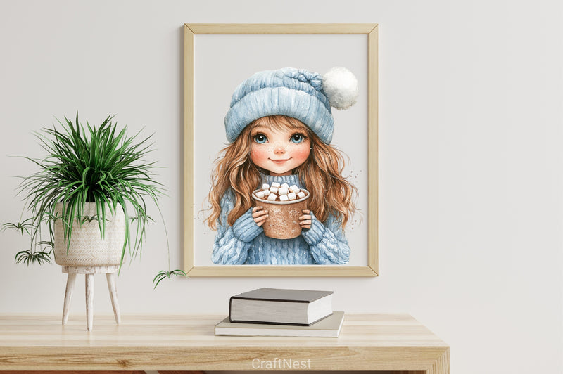 Cozy Christmas Blue Clipart Bundle - CraftNest - Digital Crafting and Art