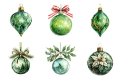 Green Christmas Balls Clipart Bundle - CraftNest - Digital Crafting and Art