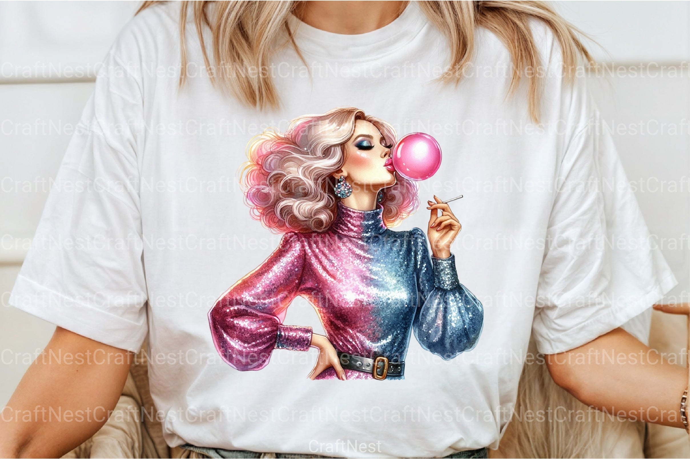 Funny Retro Pinup Girl Clipart Bundle - CraftNest - Digital Crafting and Art