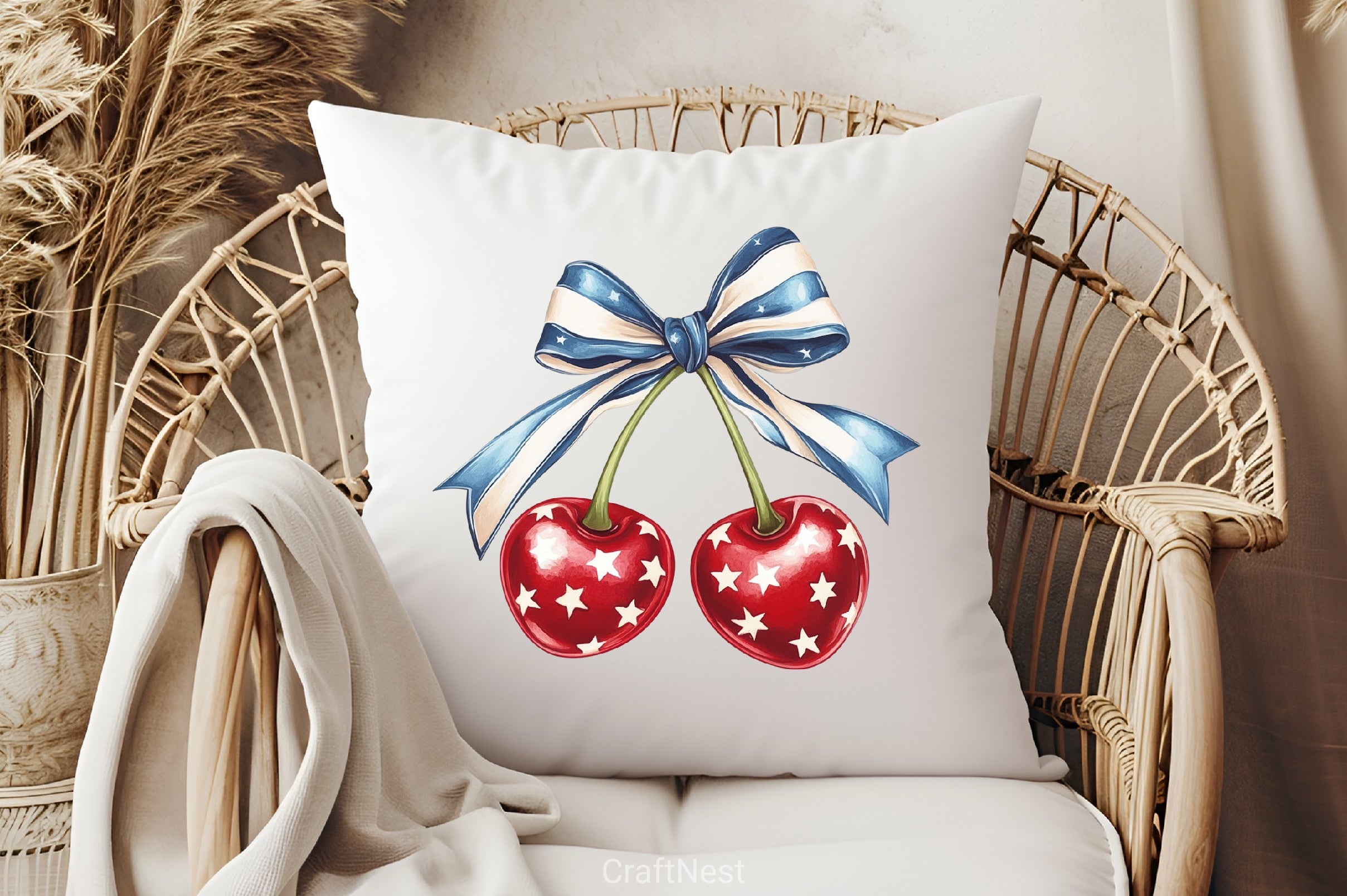 4th of July Cherry Bow Clipart Bundle 2 - CraftNest - Digital Crafting and Art