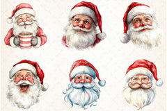 Retro Santa Claus Face Clipart Bundle - CraftNest - Digital Crafting and Art