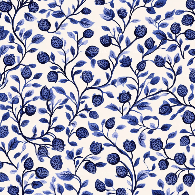 Blueberry Seamless Pattern Papers Digital - CraftNest - Digital Crafting and Art