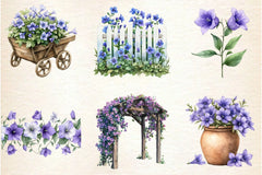 Spring Campanula Flower Clipart Bundle - CraftNest - Digital Crafting and Art