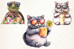 Funny Summer Animals Clipart Bundle - CraftNest - Digital Crafting and Art