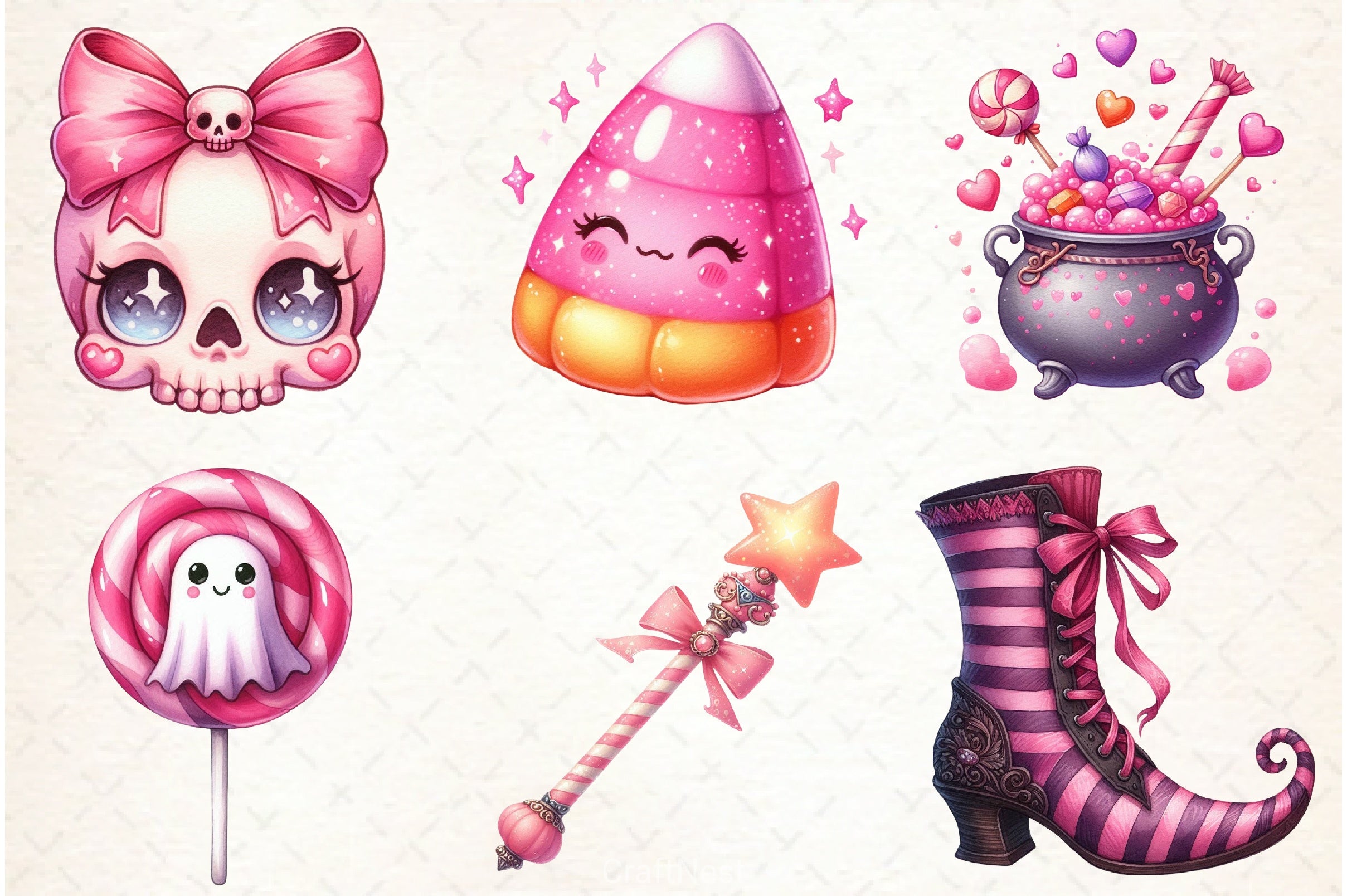 Pink Halloween Clipart Bundle 2 - CraftNest - Digital Crafting and Art