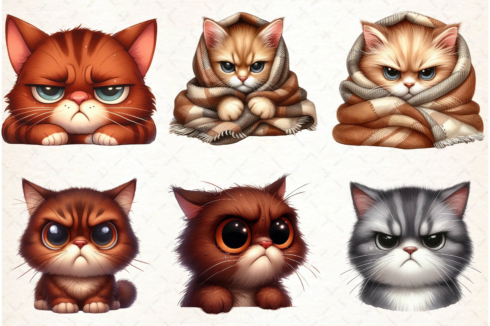 Grumpy Cat Clipart Bundle - CraftNest - Digital Crafting and Art