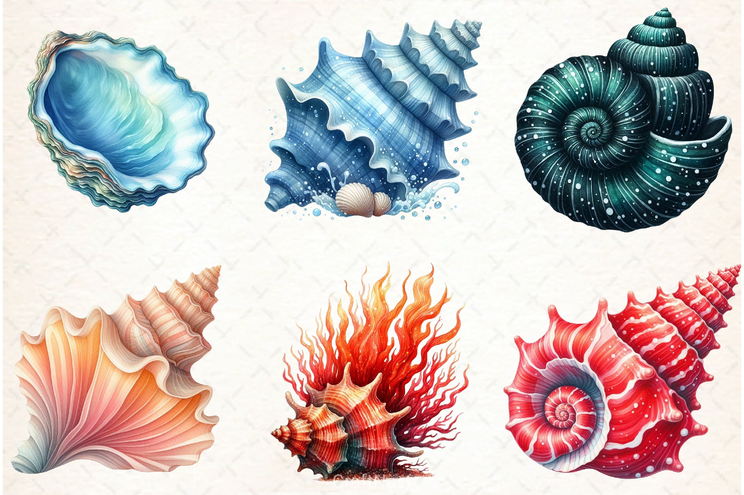 Ocean Sea Shell Clipart Bundle - CraftNest - Digital Crafting and Art