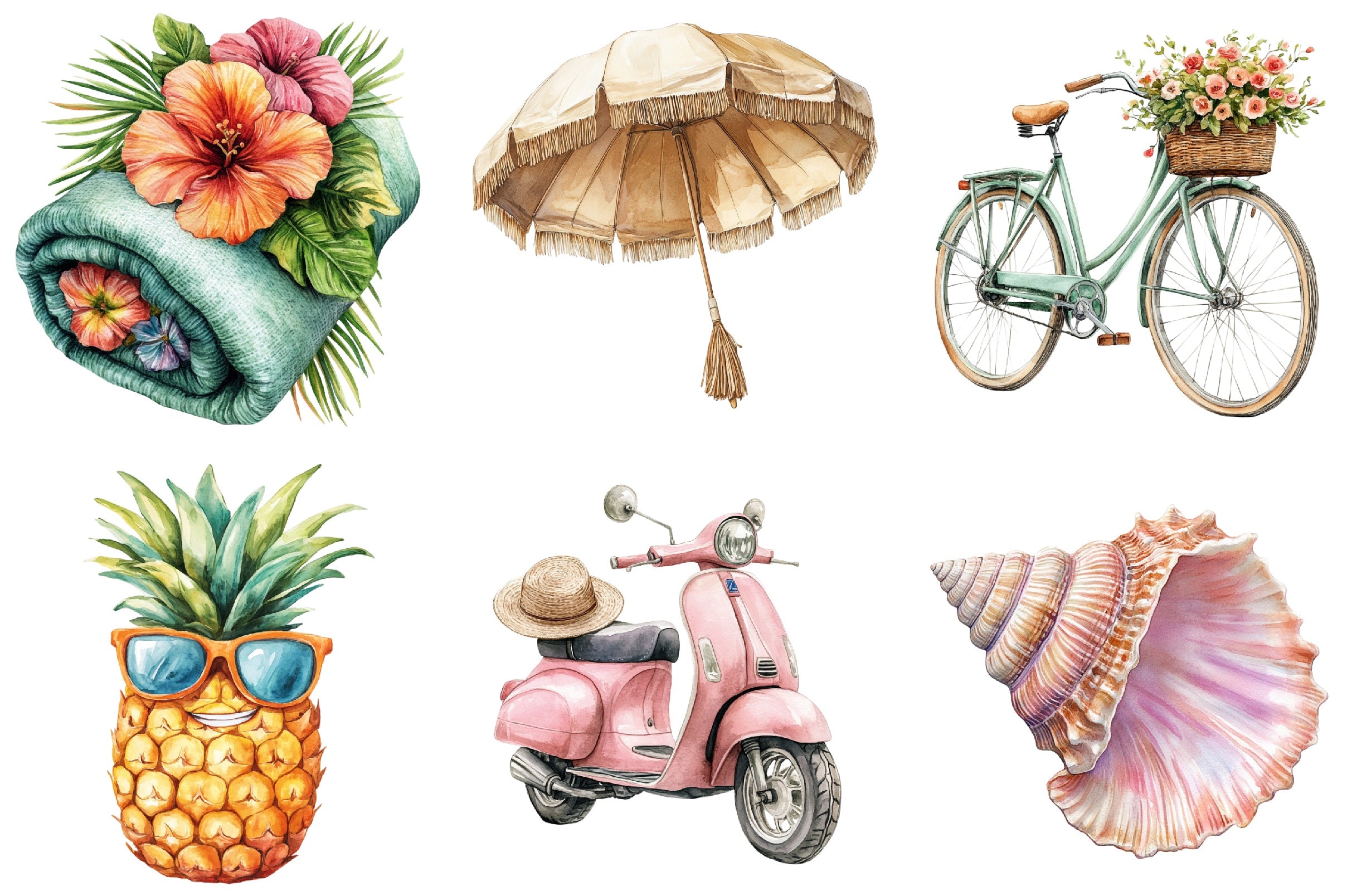 Summer Vacation Clipart Bundle 2 - CraftNest - Digital Crafting and Art