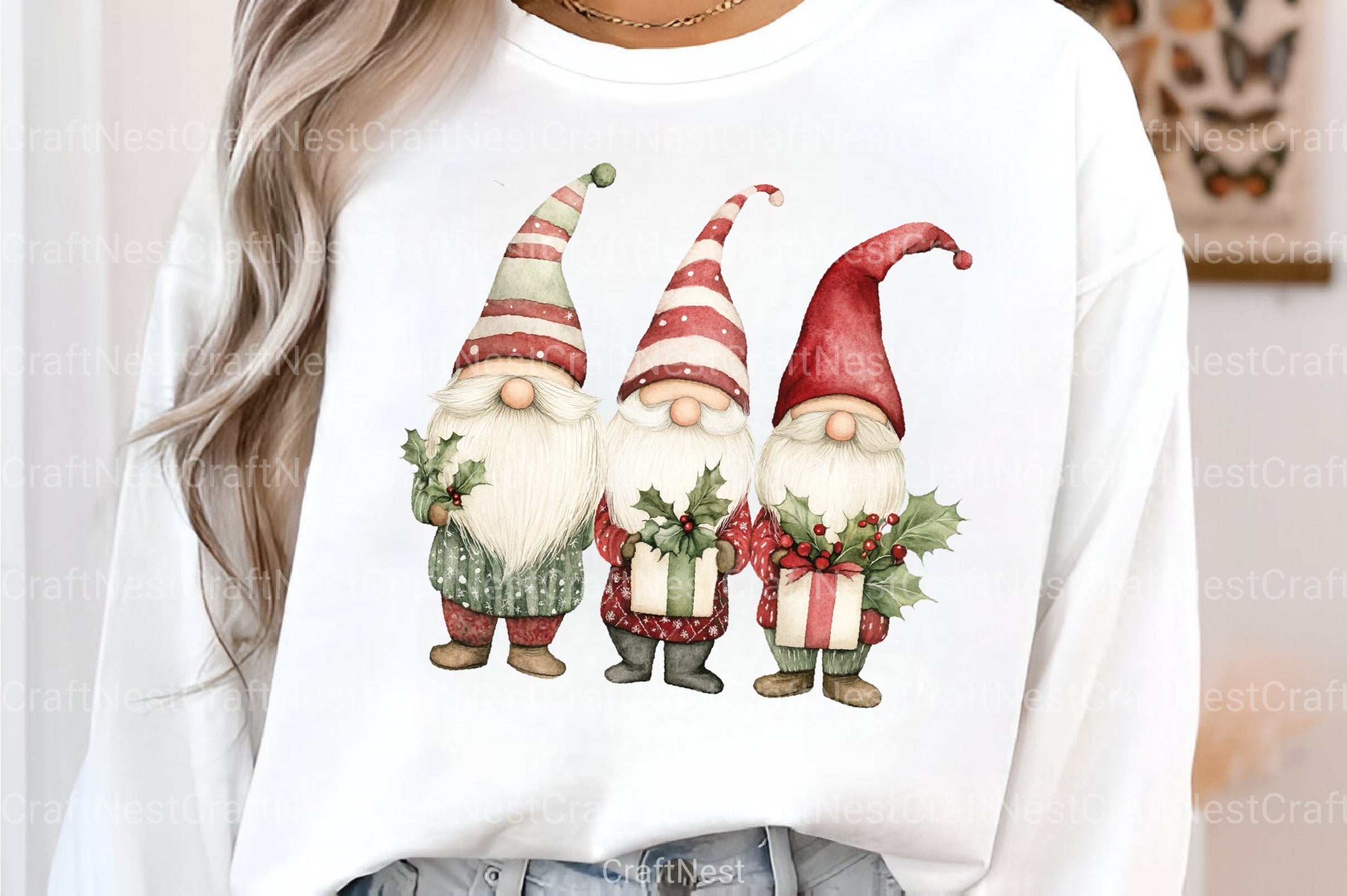 Christmas Gnomes Clipart Bundle: Cute Xmas Gnome Digital Download - CraftNest - Digital Crafting and Art