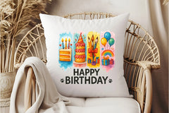 Happy Birthday Brushstroke Design Clipart Bundle - CraftNest - Digital Crafting and Art