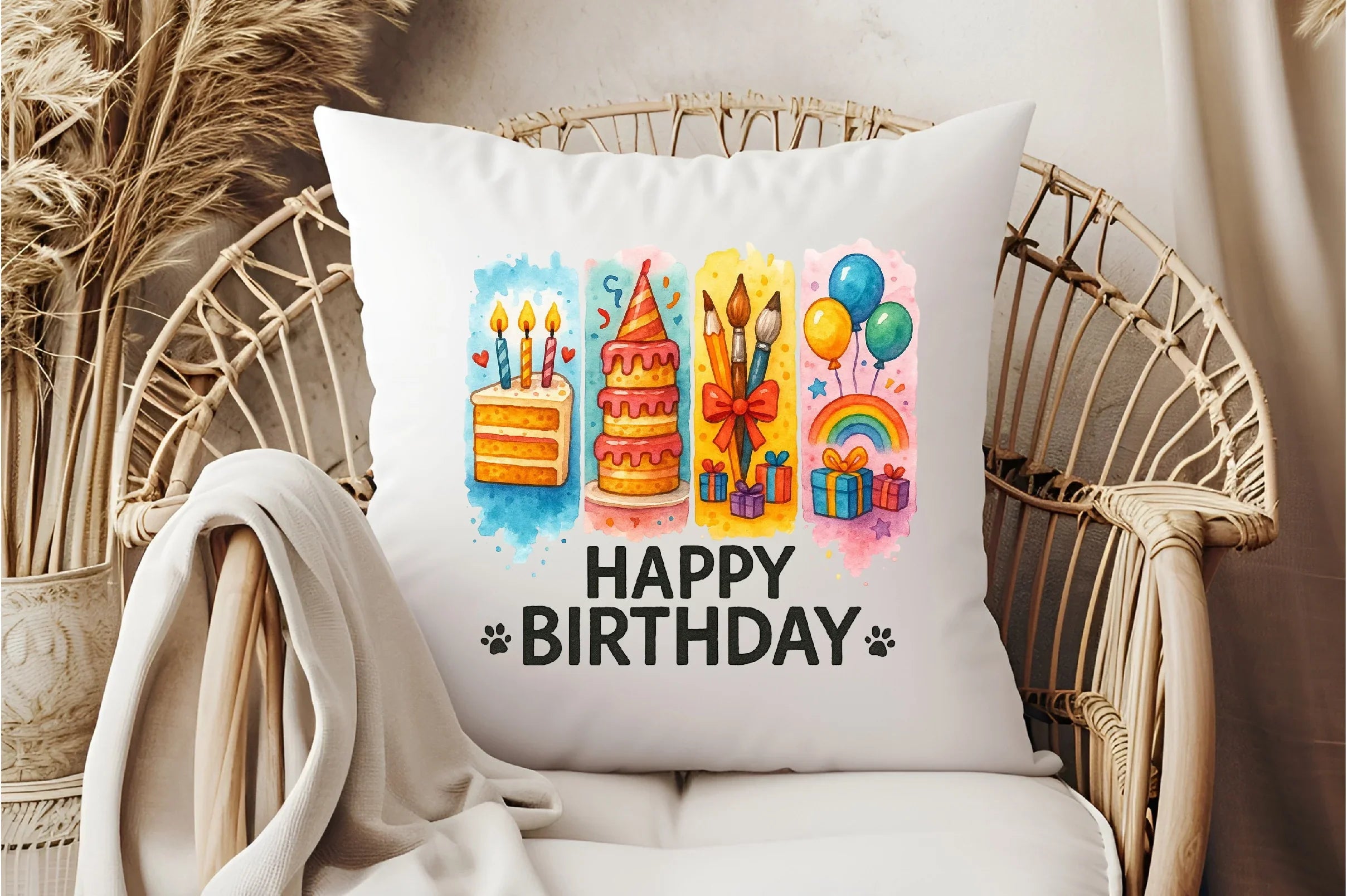 Happy Birthday Brushstroke Design Clipart Bundle - CraftNest - Digital Crafting and Art