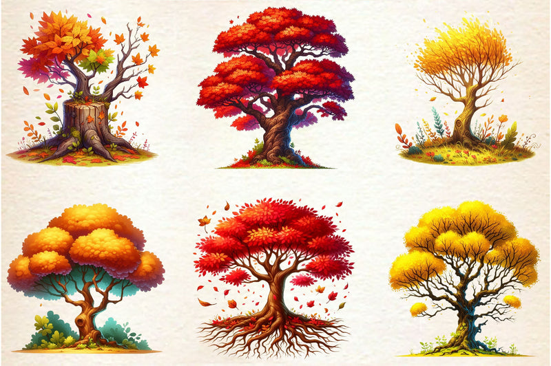 Autumn Tree Clipart Bundle 2 - CraftNest - Digital Crafting and Art
