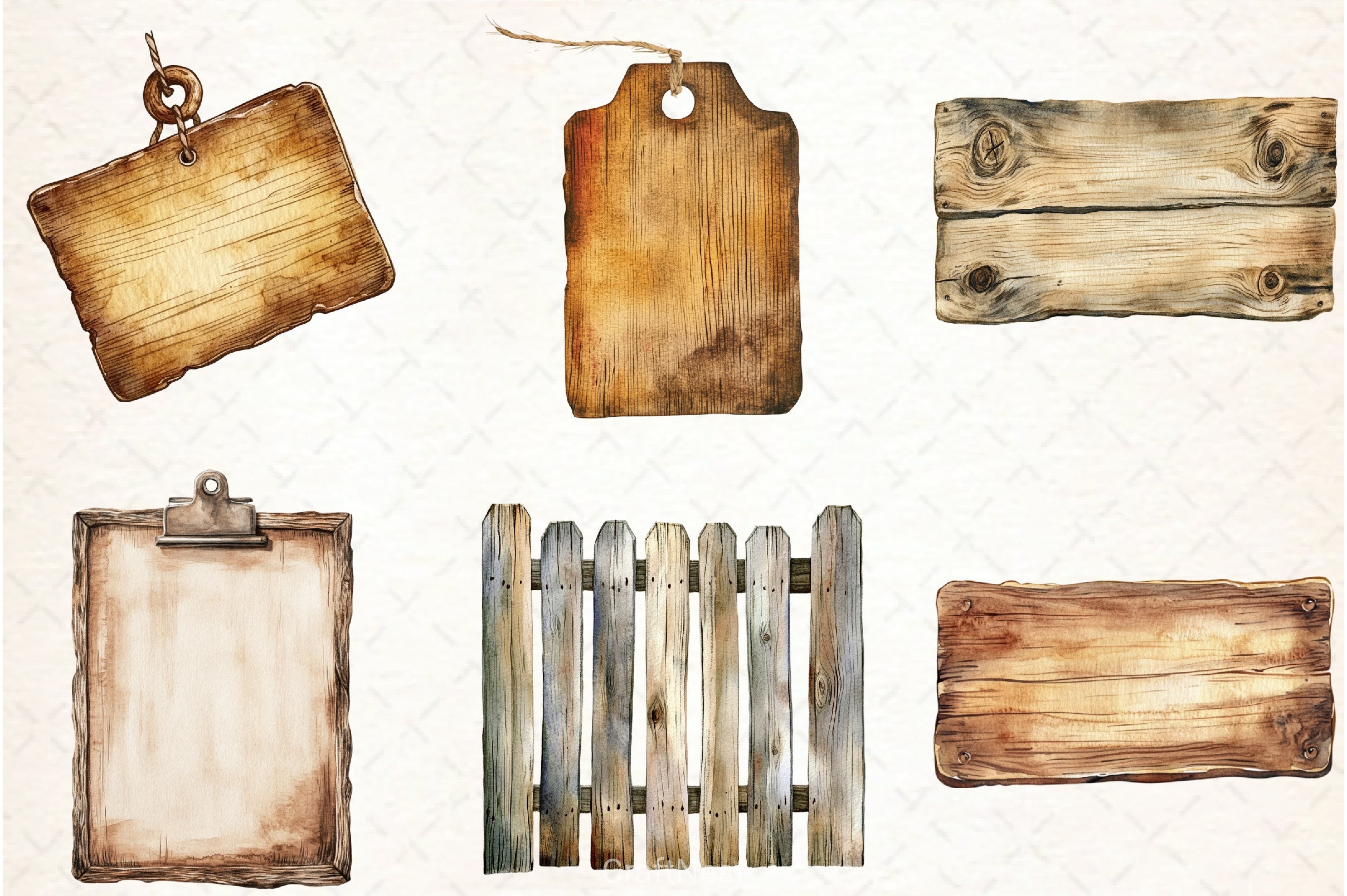 Wood Sign Clipart Bundle - CraftNest - Digital Crafting and Art