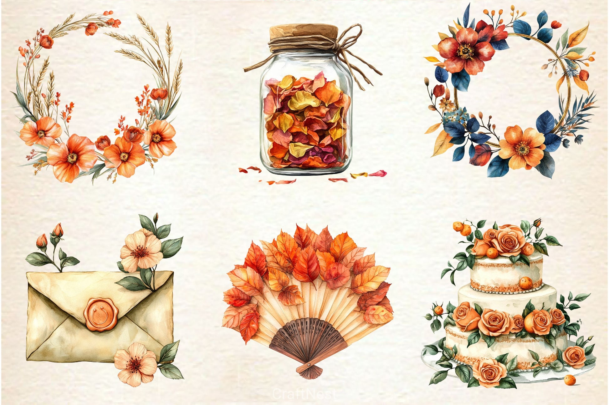 Autumn Wedding Clipart Bundle 2 - CraftNest - Digital Crafting and Art