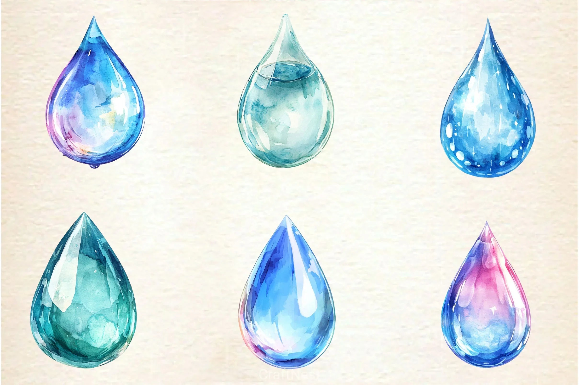Spring Water Droplets Clipart Bundle 3 - CraftNest - Digital Crafting and Art