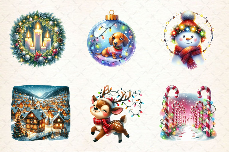 Twinkling Lights Christmas Clipart Bundle 2 - CraftNest - Digital Crafting and Art