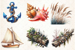 Nautical Summer Clipart Bundle 2 - CraftNest - Digital Crafting and Art