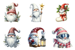 White Christmas Gnomes Clipart Bundle for Winter Holidays - CraftNest - Digital Crafting and Art
