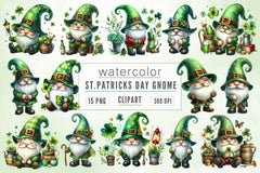 St Patrick's Day Gnome Clipart Bundle 5 - CraftNest - Digital Crafting and Art