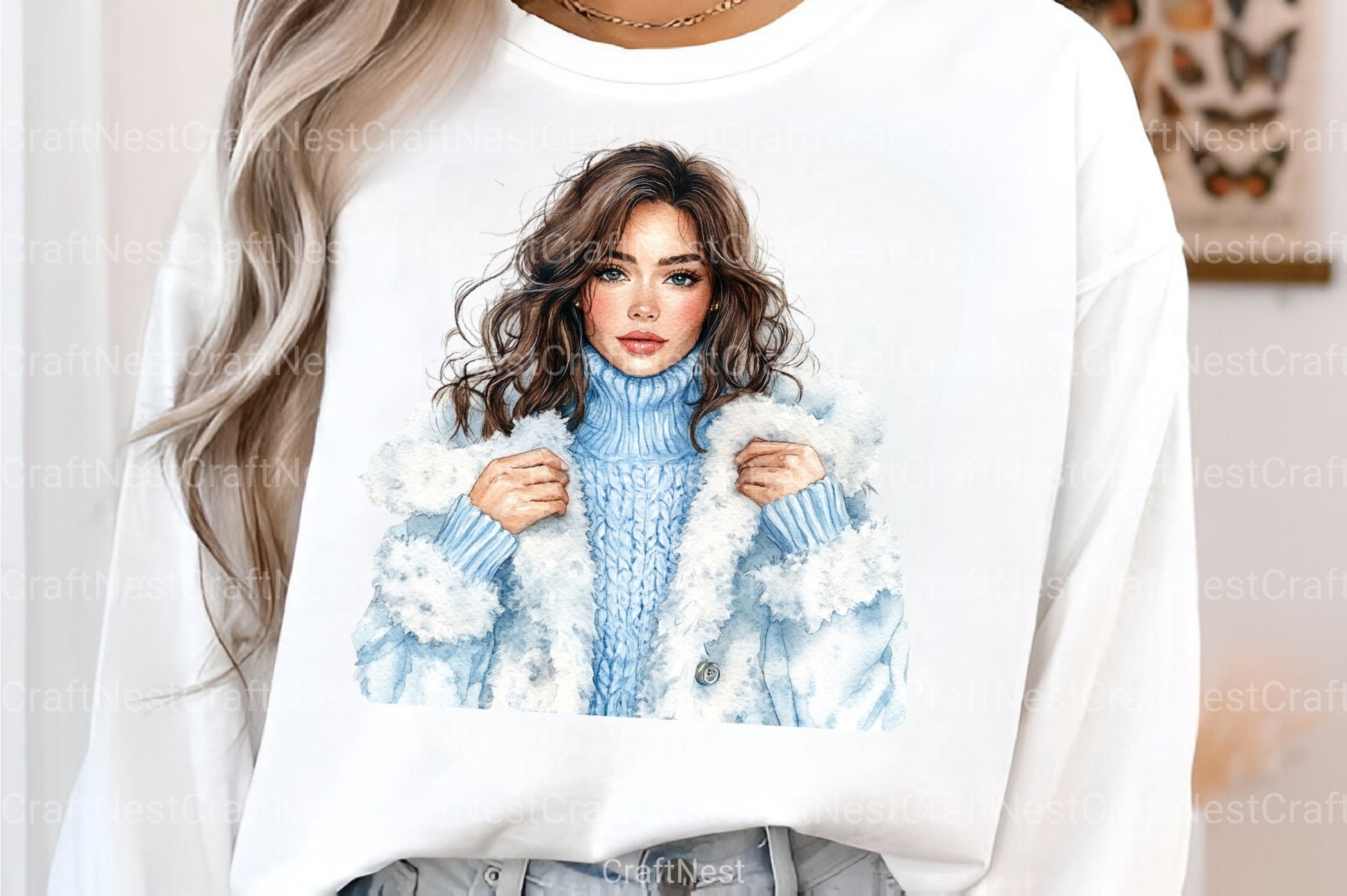 Powder Blue Winter Aesthetic Snowy Clipart Collection for Crafts & Design - CraftNest - Digital Crafting and Art