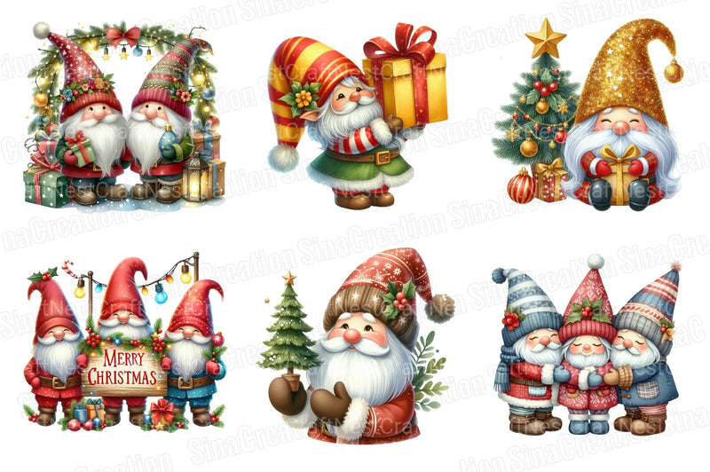 Christmas Gnome Winter Graphics Clipart Bundle - CraftNest - Digital Crafting and Art