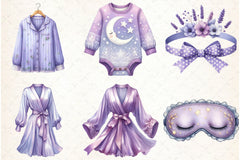 Lavender Pajama Spa Clipart Bundle - CraftNest - Digital Crafting and Art