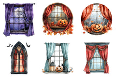 Cute Haunted Window Views Clipart Bundle - CraftNest - Digital Crafting and Art