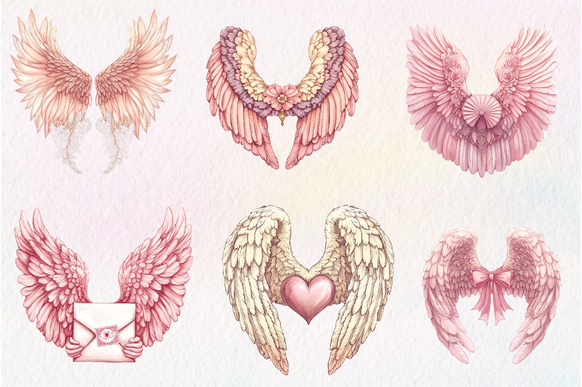 Coquette Angel Wings Clipart Bundle - CraftNest - Digital Crafting and Art