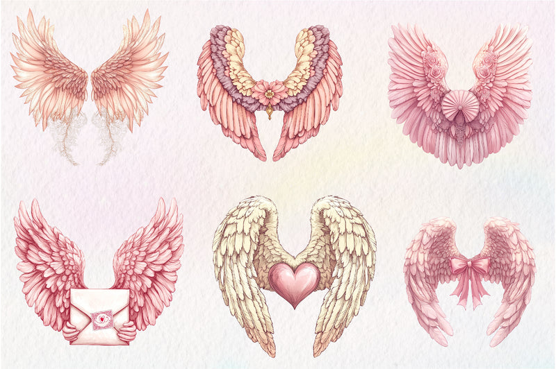 Coquette Angel Wings Clipart Bundle - CraftNest - Digital Crafting and Art