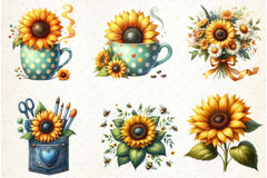 Sunflower Clipart Bundle - CraftNest - Digital Crafting and Art