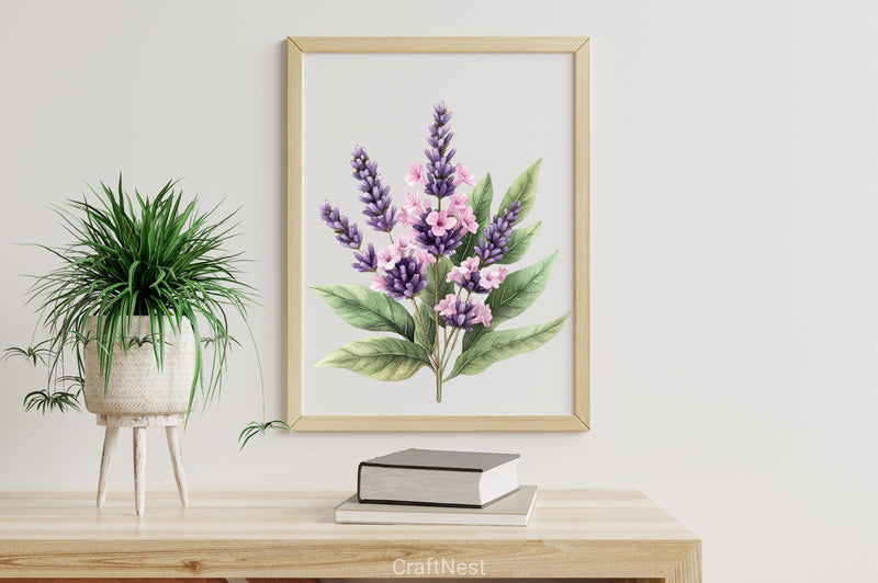 Purple Flowers Clipart Bundle - CraftNest - Digital Crafting and Art